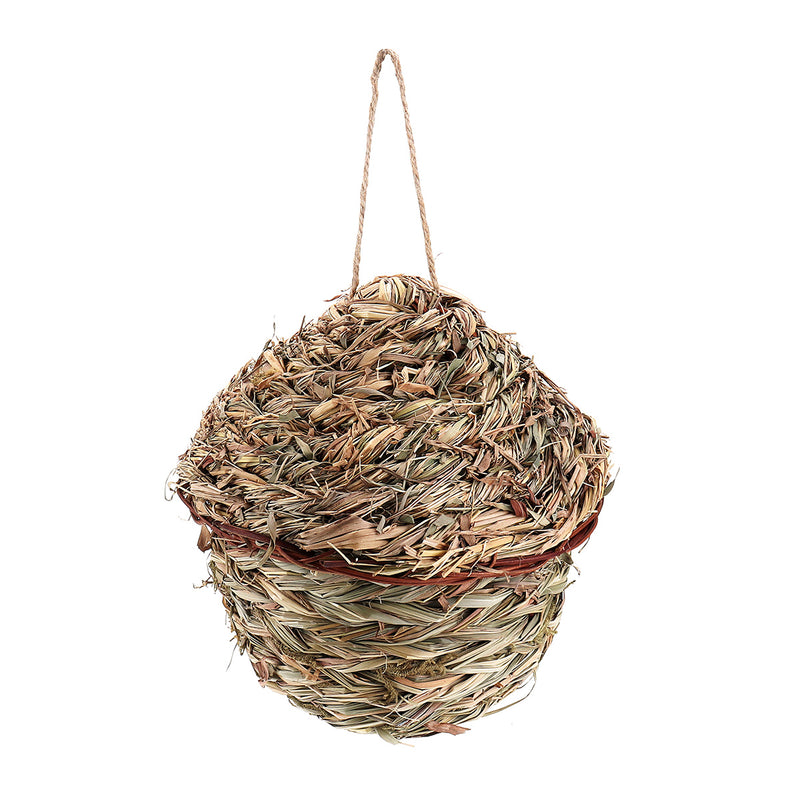 Straw Birdhouse for Parrot Hamster Small Animal's Cage Birds Breeding Bird House Home Hanging Decorations