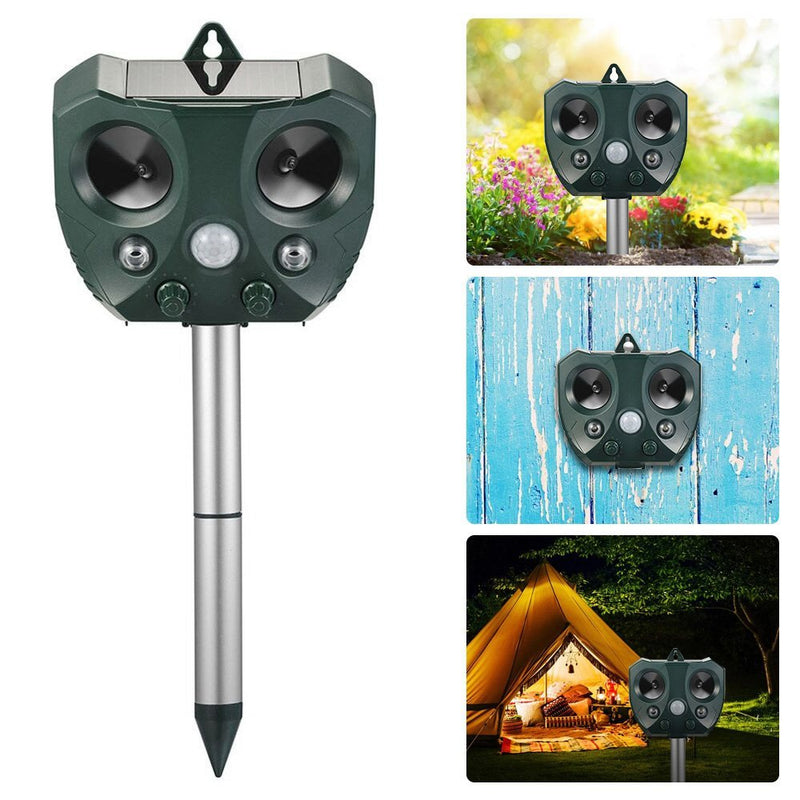 KCASA Garden Solar Ultrasonic Animal Repeller Motion Sensor Activated Owl Shape Repellent