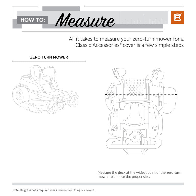 Classic Accessories Zero-Turn Lawnmower Cover Up To 60" W