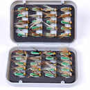 ZANLURE 40Pcs Boxed Colorful Bionic Fly Fishing Hook Bionic Lure Set Anti Insects Flies ABS Box