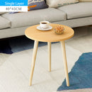 Single/Double Layers Mini Coffee Table Tea Table End Table Wooden Round Magazine Shelf Movable Bedroom Living Room Furniture For Office Home