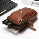 Leather Zipper Belt Pouch Bag Vintage Phone Tactical Waist Bag Storage Holder Pack