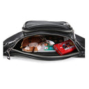 Men PU Leather Crossbody Bag Waterproof Shoulder Bag Camping Travel Chest Bag