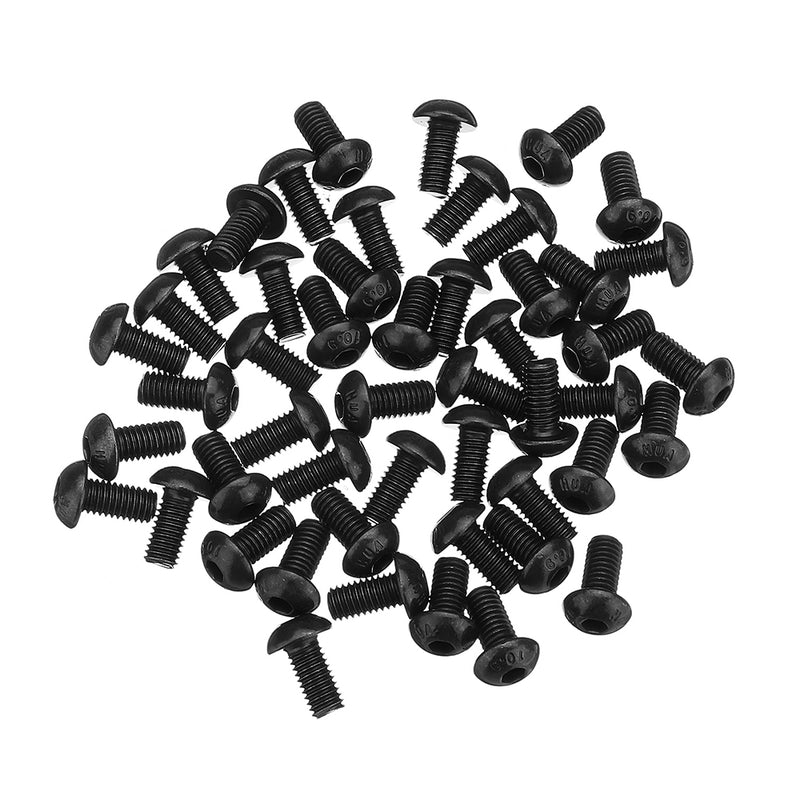Suleve M5CH8 50Pcs M5 10.9 Grade Carbon Steel Hex Socket Cap Head Screw 6-40mm Optional Length