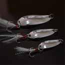 ZANLURE 10pcs Fishing Paillette Lure Bait Sequins Fishing Lure Treble Feather Hook