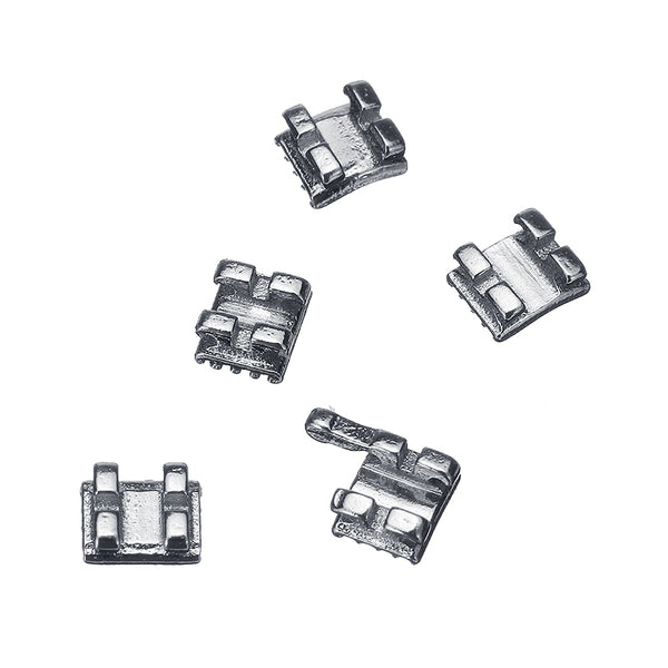 200Pcs/10Packs Mini Metal Dental Orthodontic Brackets 3 Hooks 022" Slot Edgewise Tools
