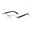 Perforated Half Frame Brown And White Crystal Reading Glasses Comfortable To Wear