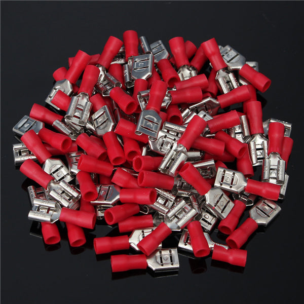 22-18AWG Insulating Female Spade Terminal Electrical Crimp Wire Connector Red