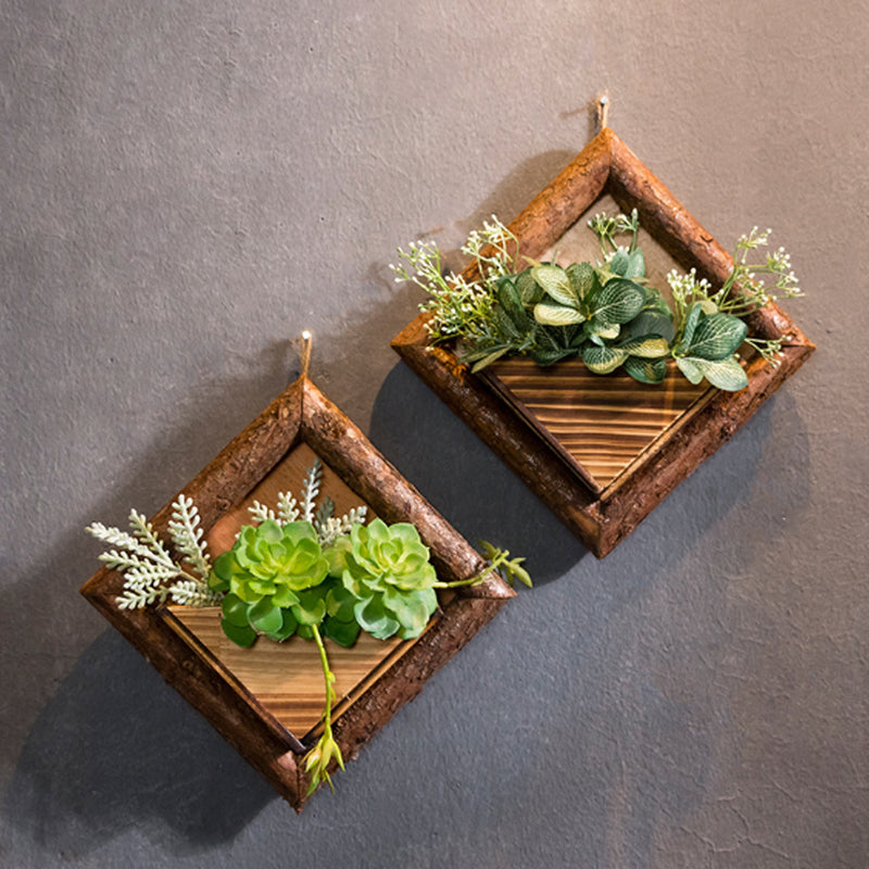 Wooden Wall Mounted Hanging Rack Storage Shelf DIY Plant Flower Decoration