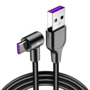 Bakeey 5A Type-C Super Fast Charging Elbow Data Cable For Huawei P30 Mate 30 Xiaomi 9 Pro S10+ Note10