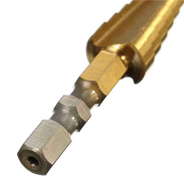 3-13mm HSS Titanium Coated Step Drill 1/4 Inch Hex Shank Step Drill Bit
