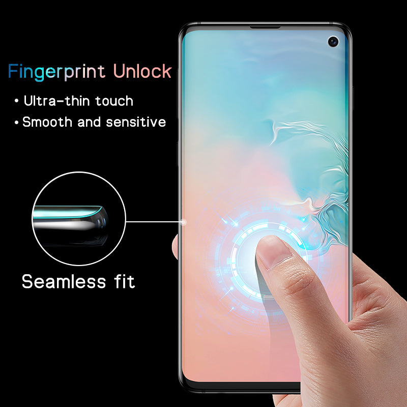 2 Packs Kisscase 10D Curved Edge Hydrogel Screen Protector For Samsung Galaxy S10 6.1 Inch Support Ultrasonic Fingerprint Unlock