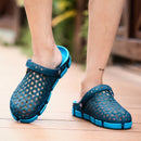 US Size LUOKEN Male Casual Fashion Summer Breathable Hole Semi Slipper Sandals Shoes Water Beach