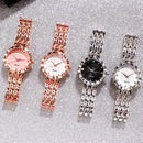 Deffrun Full Steel Case Casual Style Women Wrist Watch Clock Quartz Watches