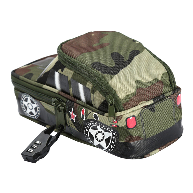 Large Capacity Creative Camouflage Off-road Car Vehicle Shape Stationery Organizer Zipper Pen Pencil Bag Anti-theft Pencil Case
