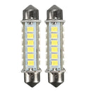 2pcs 44mm 2.6W 2835 24SMD White Festoon LED Interior Dome Light License Plate Bulb