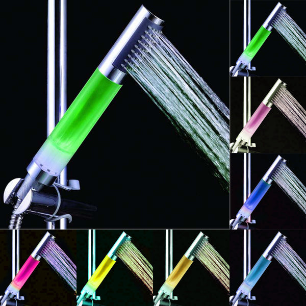 Portable Shower Head Spraying Bathroom Showerhead with 7 LED Colors Change Automatically