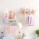 Bathroom Towel Combination Rack Multi-purpose Sorting Shelf Hook No Holes No Mark Hanging