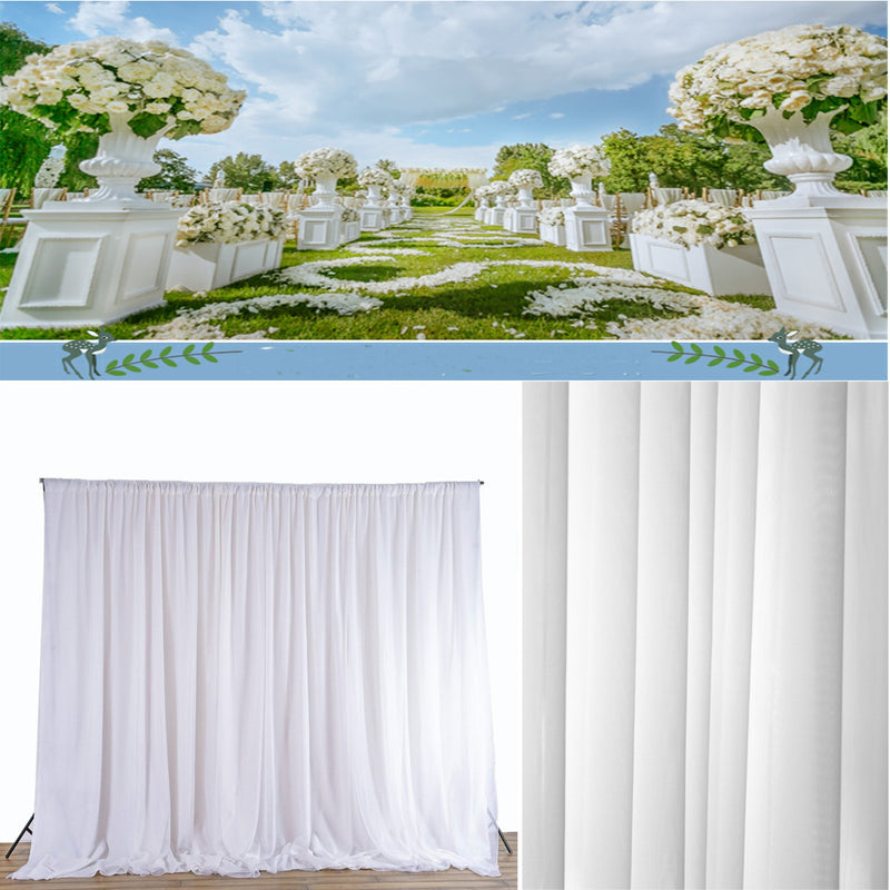 White Sheer Silk Drapes Panels Hanging Curtains Backdrop Home Wedding Party Decor