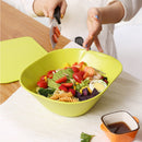 Green Salad Bowl PP Round Rectangle Large Capacity Serving Bowl Microwavable Fruit Vegetable Snacks Bowl from Xiaomi Youpin