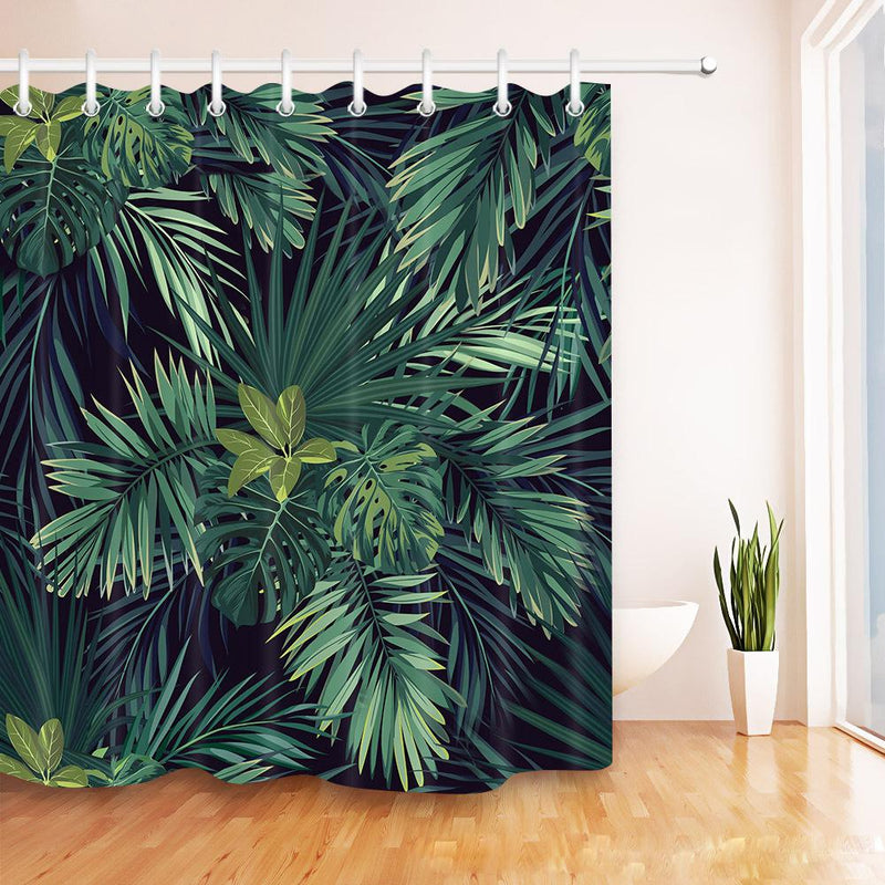 3D Banana Leaves Printing Waterproof Bathroom Shower Curtain