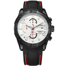 MEGIR 2055 Sport Watch Men Quartz Chronograph Black Male Wrist Watch