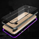 Bakeey Protective Case for iPhone XS Plating Magnetic Adsorption Metal+Clear Tempered Glass Cover