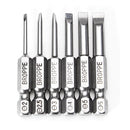 BROPPE 6Pcs 50mm Magnetic 2.0-6.0mm Flat Head Slotted Tip Screwdrivers Bits