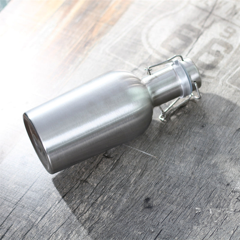 1L Single Layer Stainless Steel B eer W-ine Beverage Pot Bottles Barrel B-eer Pot