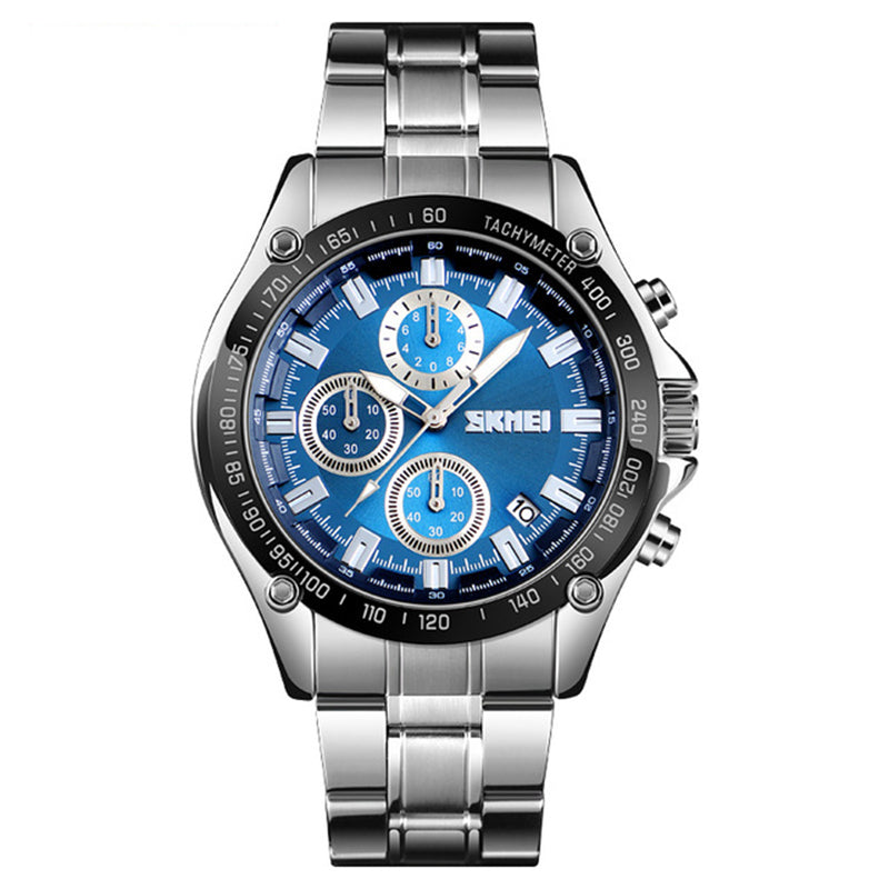 SKMEI 1393 Stainless Steel Business Style Waterproof Date Display Men Wrist Watch Quartz Watches