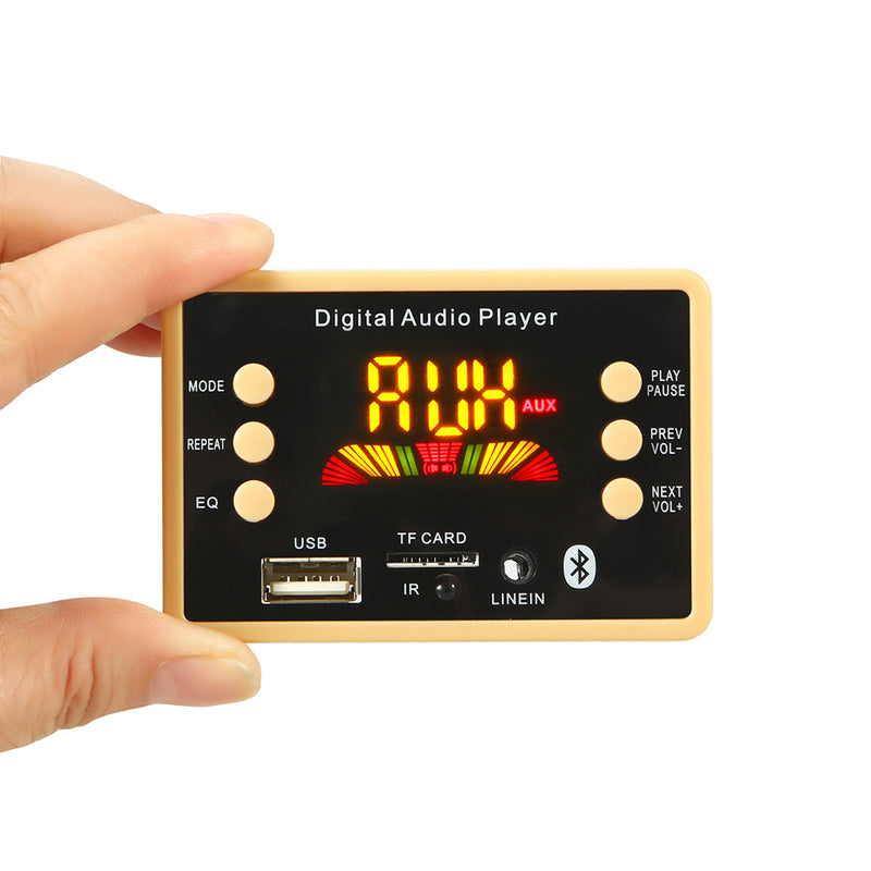 bluetooth 5.0 Car MP3 Audio Decoder Board Lossless Format Folder Playback FM USB TF Card with Colorful Screen Remote Controller