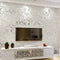 3D Silver Victorian Wall Sticker Damask Embossed Rolls Wallpaper Feature Living Room Background Decor