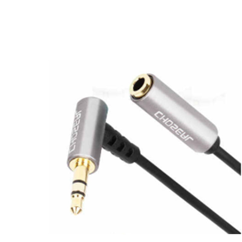 CHOSEAL QS3208B 3.5mm Male to Female Audio Cable Adapter Curved Headphone Extension Cable