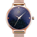 SK K0063 Elegant Design Women Creative Watches Sky Dial Full Steel Quartz Watch