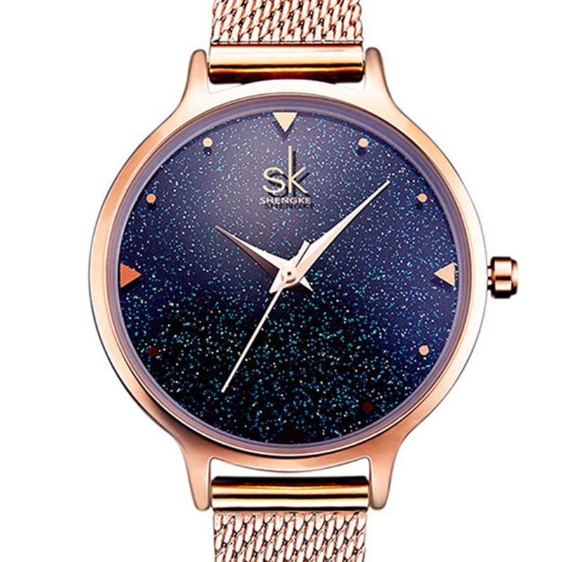 SK K0063 Elegant Design Women Creative Watches Sky Dial Full Steel Quartz Watch