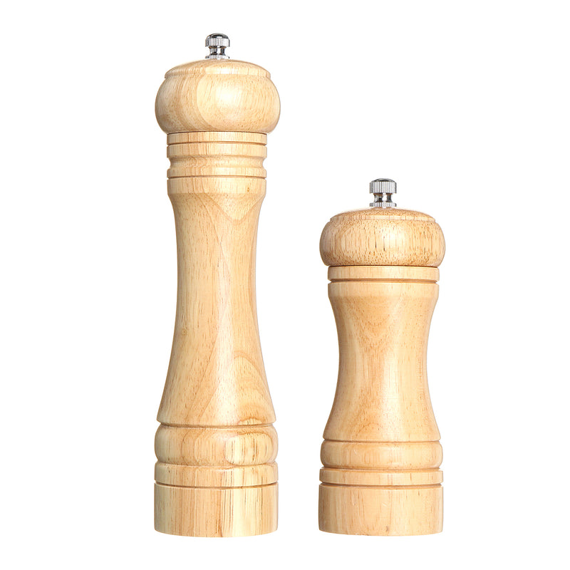 Oak Manual Pepper Burnisher Salt and Pepper Mill Solid Wood Pepper Mills with Strong Adjustable Ceramic Grinder Kitchen Tools