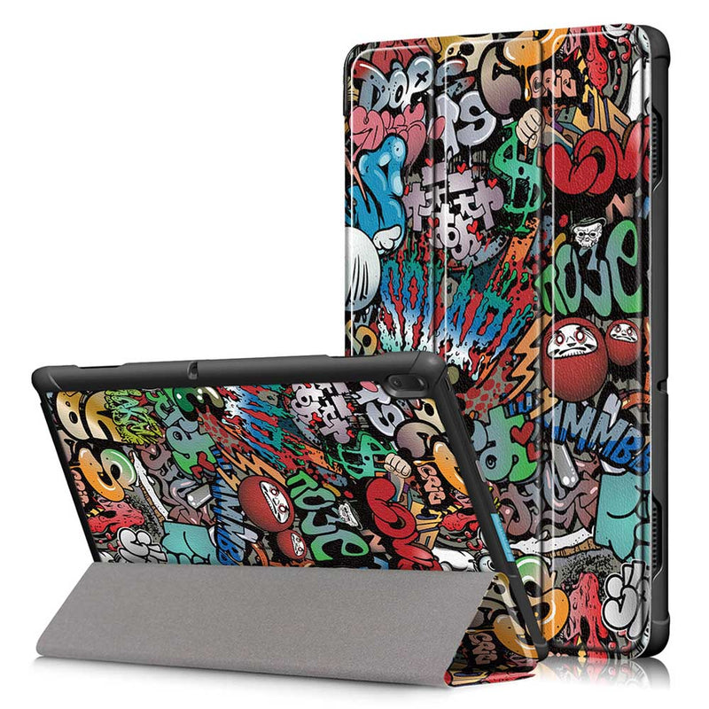 Tri-Fold Printing Tablet Case Cover for Lenovo Tab E10 Tablet - Doodle