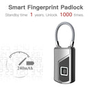 Anytek L1 Waterproof Smart Fingerprint Padlock Keyless Door Lock USB Charge Anti-theft