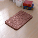 KCASA Colorful 3D Pebbles Bath Rug Natural Absorbent Rubber Bath Floor Mat Rebound
