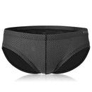 Bikini Brief Solid Color Jacquard Breathable Swimsuits for Men Swimwear