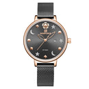 NAVIFORCE 5009 Moon Star Design Casual Style Women Wrist Watch Waterproof Gift Quartz Watch