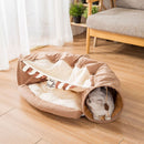 Pet Dog Cat Tunnel Bed Soft Cushion Winter Warm Kennel Mat Pad Blanket