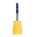 Drillpro 1/2/3/4mm Ball Nose 4 Flutes Milling Cutter R0.2-R1.0 Nano Blue Coating Carbide End Mill
