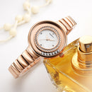 REBIRTH RE083 Crystal Shining Women Wrist Watch Stainless Steel Strap Quartz Watches