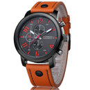 CURREN 8192 Fashion Leisure Sportsman Leather Black Alloy Analog Quartz Wrist Watch
