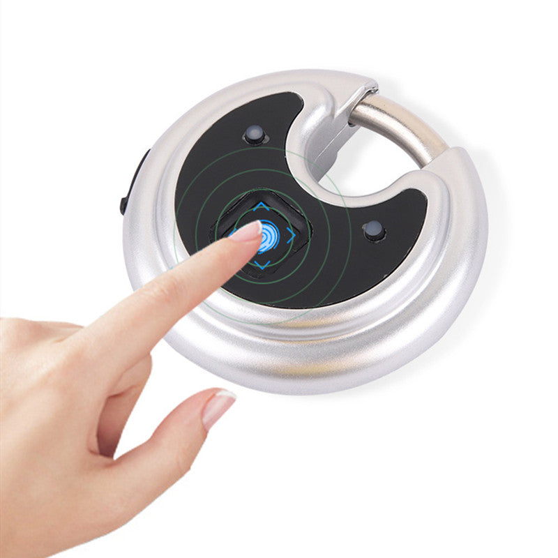 Smart Fingerprint Padlock Waterproof IP65 Discus Lock with Hardened Alloy Steel Anti-Cut Shackle One-Click Open No Need Key 0.5S Unlock USB Charging Anti-theft Lock