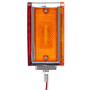 2pcs Car 39 LED Lights 12V Amber/Red Double Stud Mount Pedestal Cab Fender Dual Face Stop Turn Tail Signal Lamps