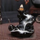 6 Style Buddhist Incense Burner Smoke Backflow Ceramic Glaze Censer Cone Holder