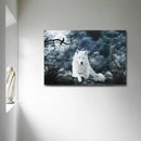 White Wolf Stone Canvas Wall Paintings Frameless Pictures Art Home Decor
