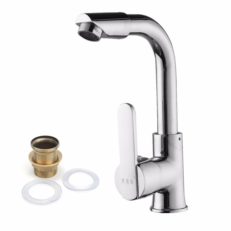 360 Chrome Faucet Kitchen Bathroom Basin Sink Hot & Cold Water Mixer Tap